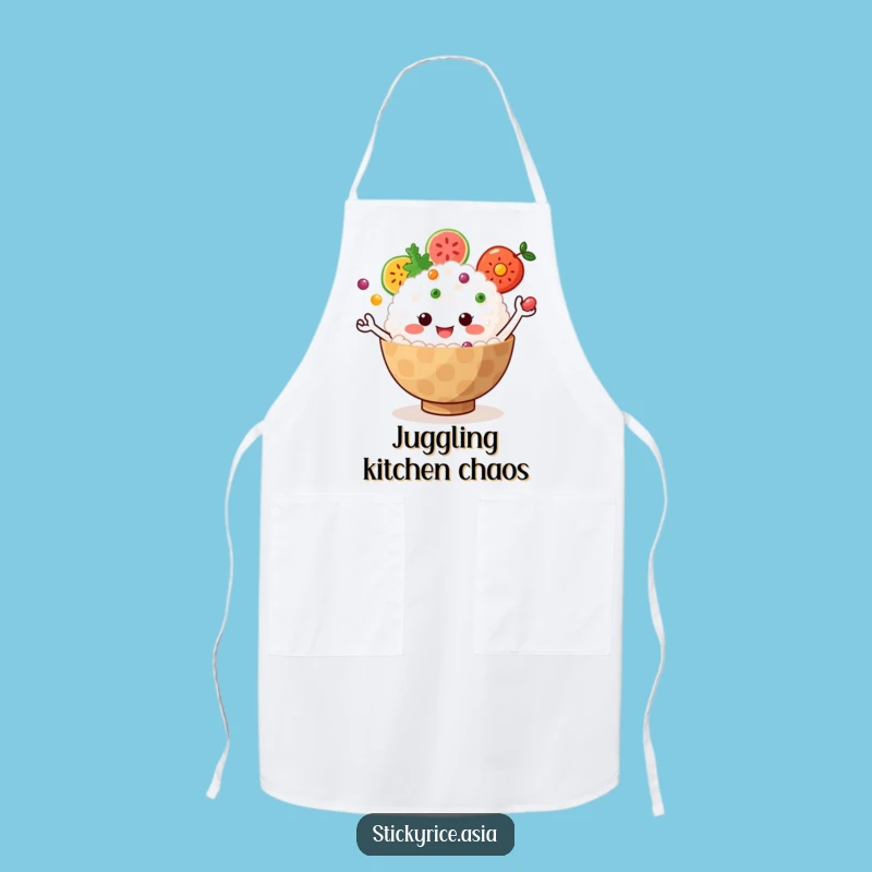 Funny Rice Chef Apron: Juggling Fruit Fun, Perfect Funny Gift