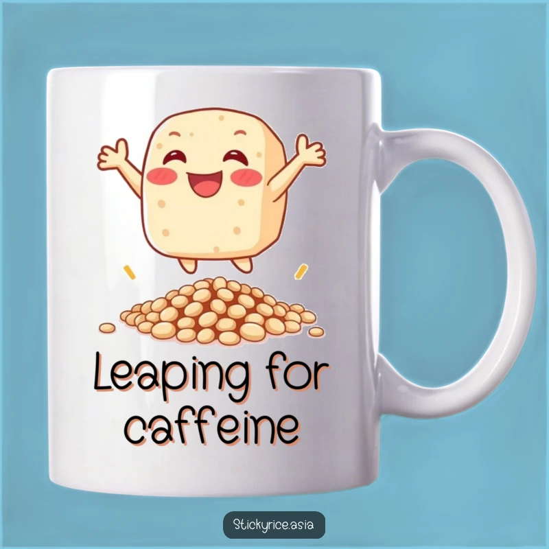 Funny Joyful Rice Cake Mug: Leap into Happiness!