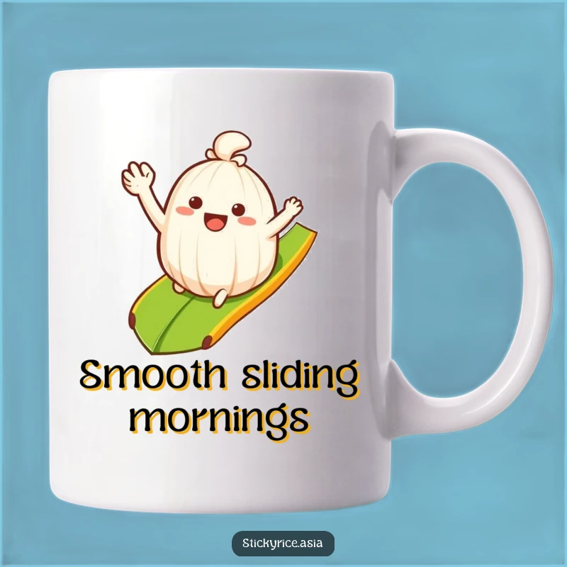 Funny Rice Mug: Happy Sliding Treat, Perfect Gift for Foodies