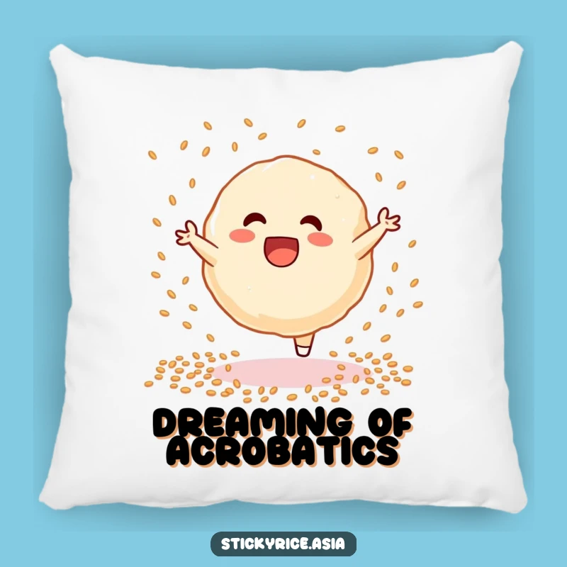 Funny Excited Sticky Rice Dumpling Cartwheel Pillow - Comfy & Hilarious Accent