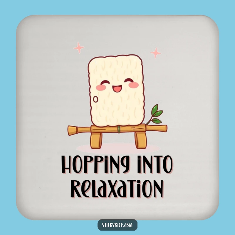 Funny Joyful Sticky Rice Skipping Rope Drink Coaster - Protect Surfaces with Playfulness