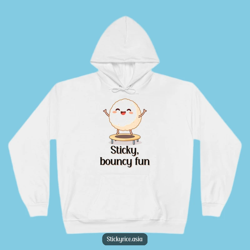Funny Rice Ball Hoodie: Cozy Trampoline Joy, Perfect Warm Funny Gift