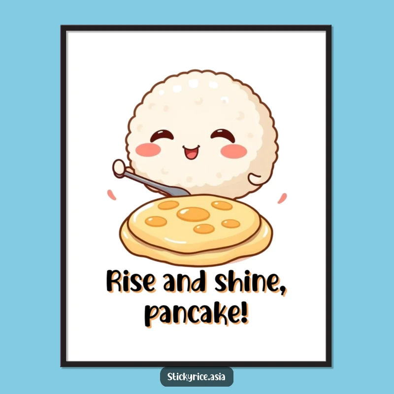 Funny Free Printable Wall Art: Rice Ball Pancake Art, Hilarious Downloadable Art