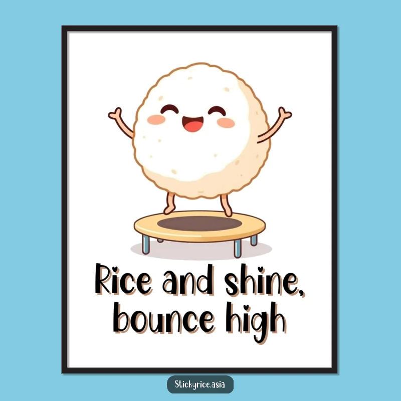 Free Printable Funny Rice Ball Wall Art: Bouncing Joy Decor - Hilarious Downloadable Art!