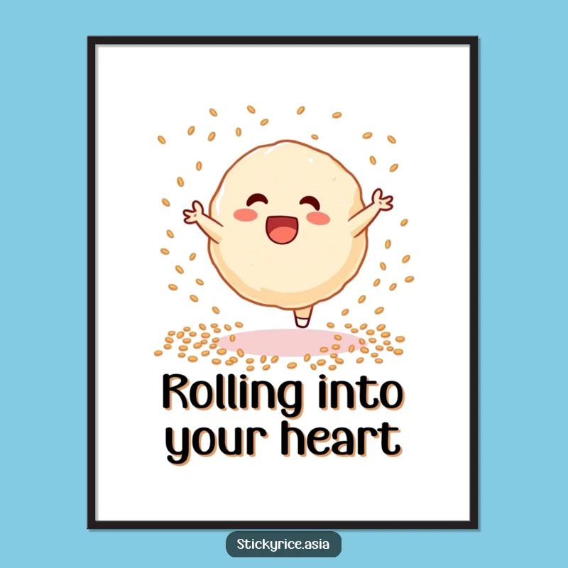 Funny Free Printable Wall Art Excited Dumpling Cartwheel Downloadable Decor