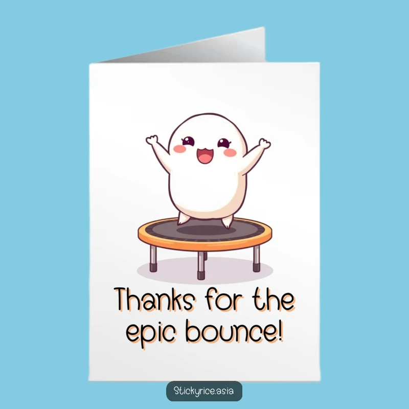 Free Printable Thank You Card: Bouncing Dumpling Expressing Gratitude, Printable Gift