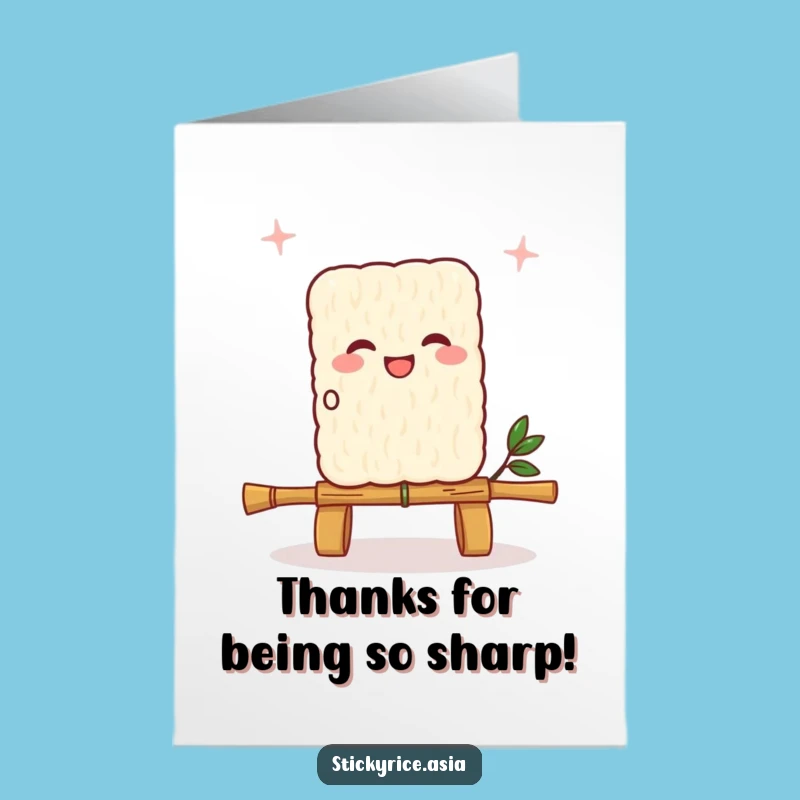 Free Printable Thank You Card Cheerful Dumpling Skipping Downloadable Thanks