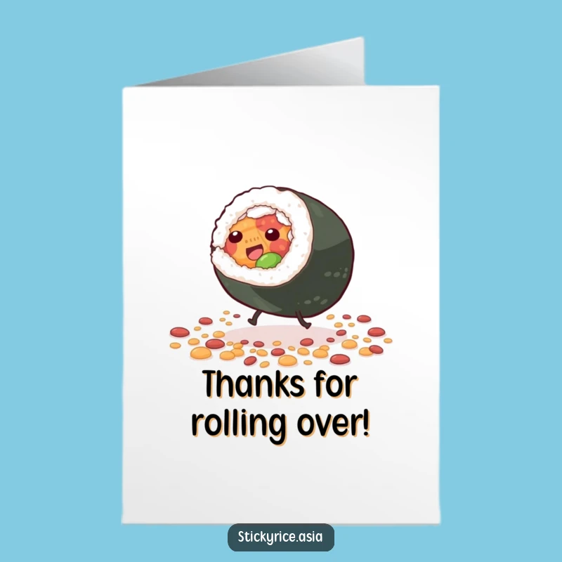 Free Printable Thank You Card: Sushi Roll Cartwheel, Hilarious Downloadable Gift
