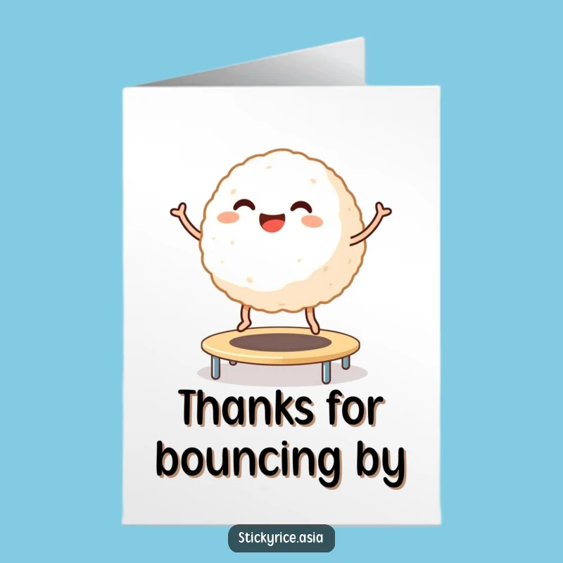 Free Printable Funny Rice Ball Thank You Card: Bouncy Gratitude - Hilarious Downloadable Gift!