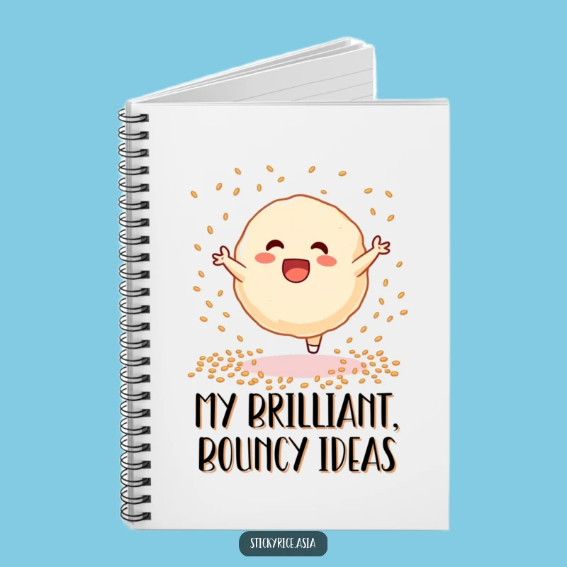 Funny Excited Sticky Rice Dumpling Cartwheel Notebook - Jot Down Ideas with Humor