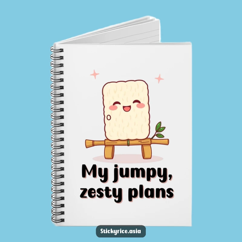 Funny Joyful Sticky Rice Skipping Rope Notebook - Jot Down Ideas Playfully